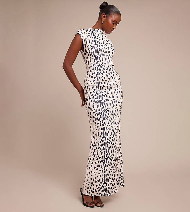 Printed High Neck Sleeveless Maxi Dress