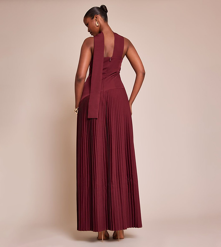 فستان ماكسي بكسرات