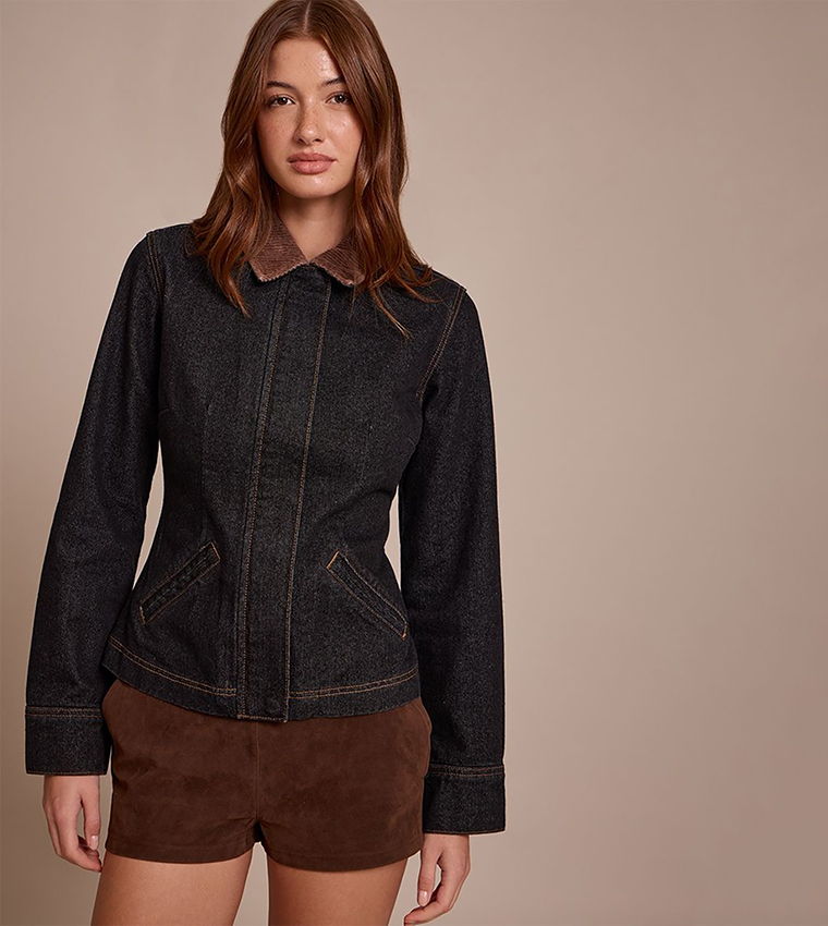 Raw Cinched Denim Jacket