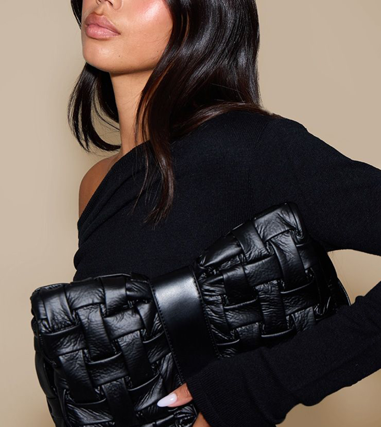 Cross Weave Fold Over Clutch Bag