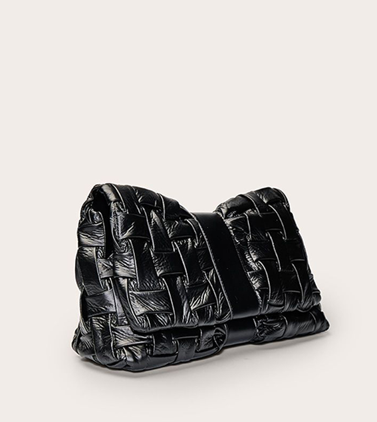 Cross Weave Fold Over Clutch Bag
