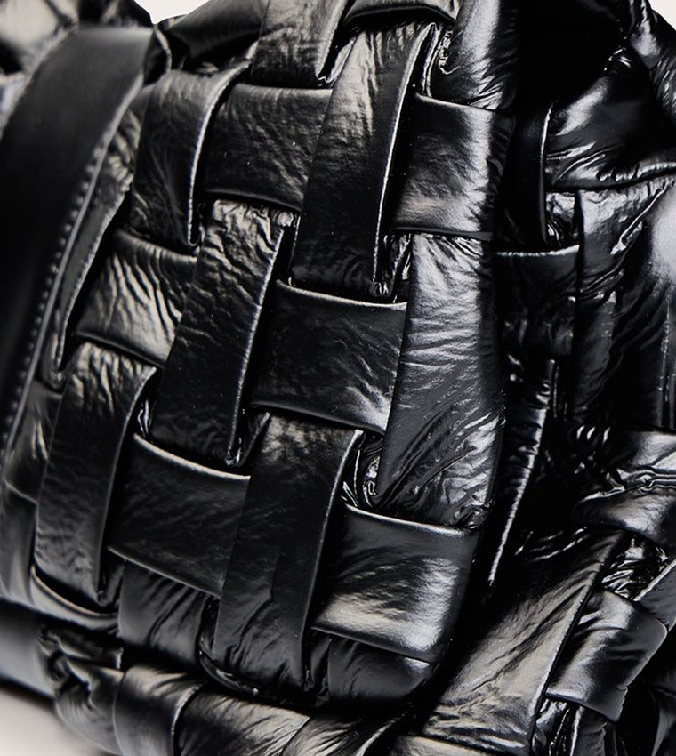 Cross Weave Fold Over Clutch Bag