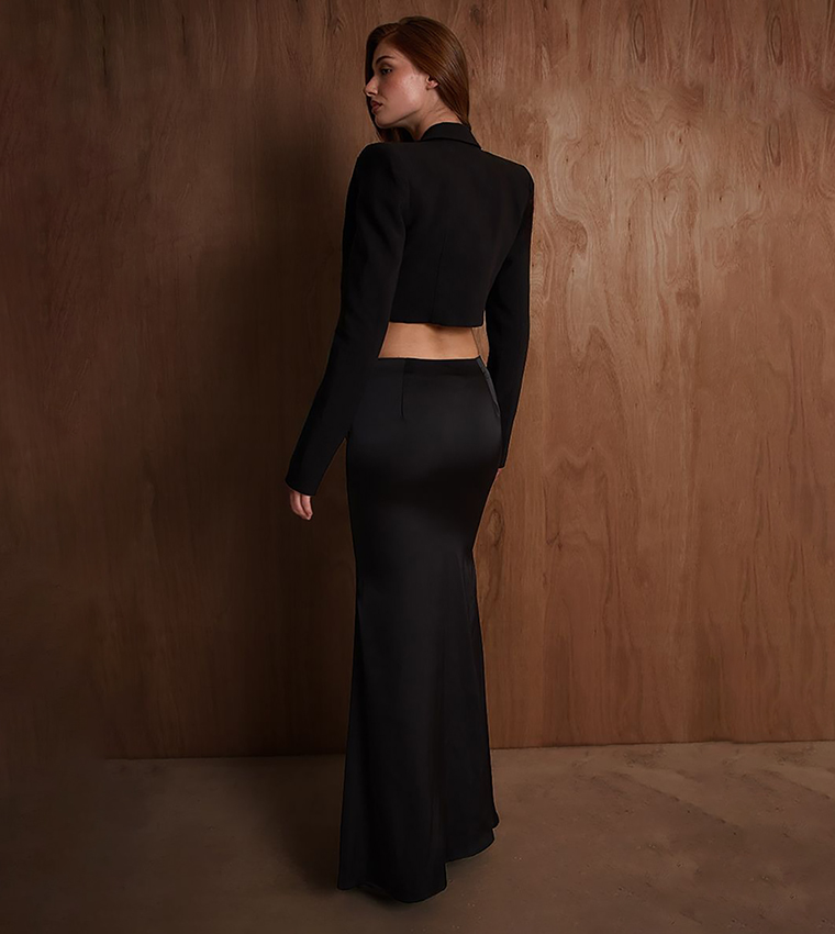 تنورة ماكسي ذيل السمكة ساتان