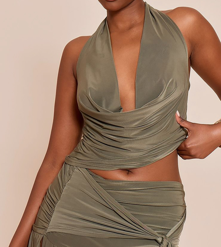 تنورة ماكسي بطبقتين مع عقدة