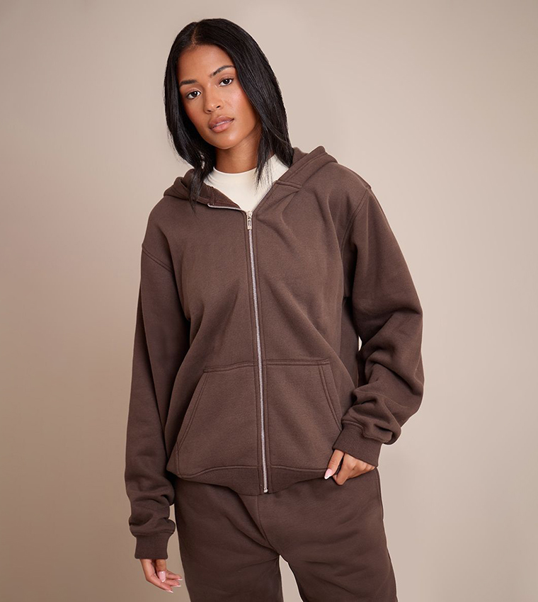 Tall Marl Zip-Through Hooded Jacket