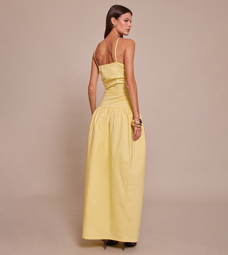 Stretch Strappy Ruched Maxi Dress