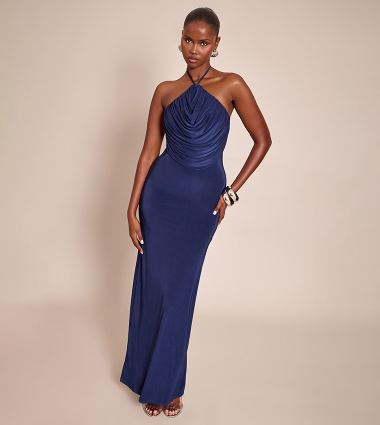 فستان ماكسي بياقة هالتر