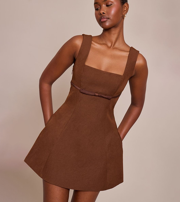 Premium Belt Detail Shift Mini Dress