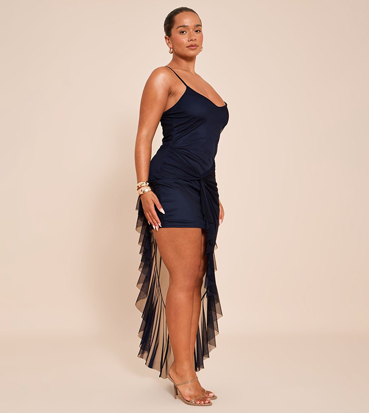 فستان ماكسي بمقدمة تويست 