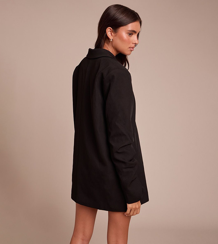 فستان جاكيت ميني كم مكشكش 