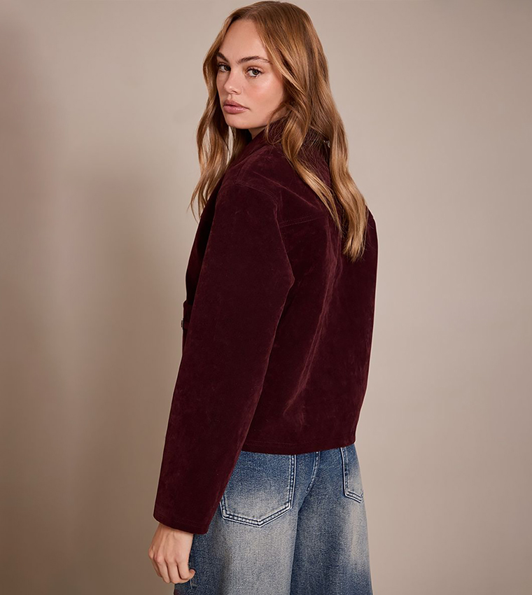 جاكيت شامواه صناعي بجيب 