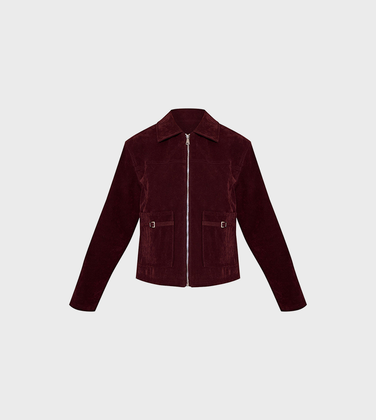 جاكيت شامواه صناعي بجيب 