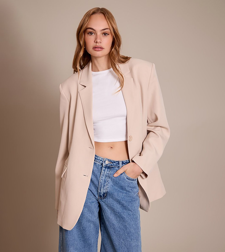 Solid Oversized Blazer