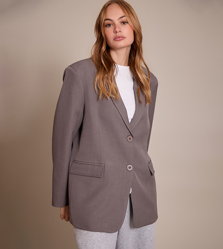 Solid Oversized Blazer