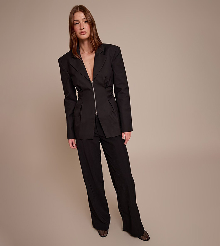 Double Zip Cinched Blazer