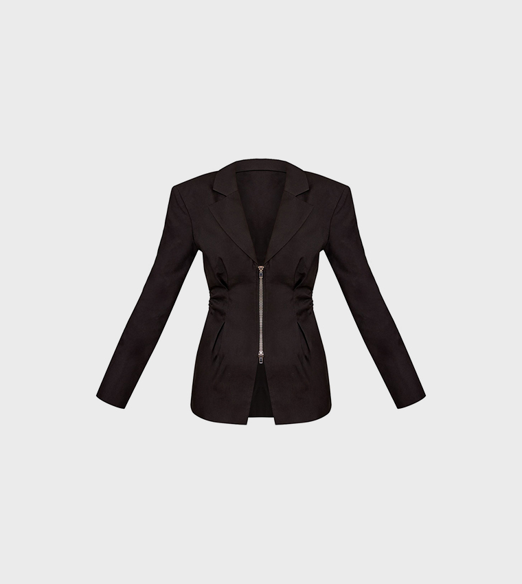 Double Zip Cinched Blazer