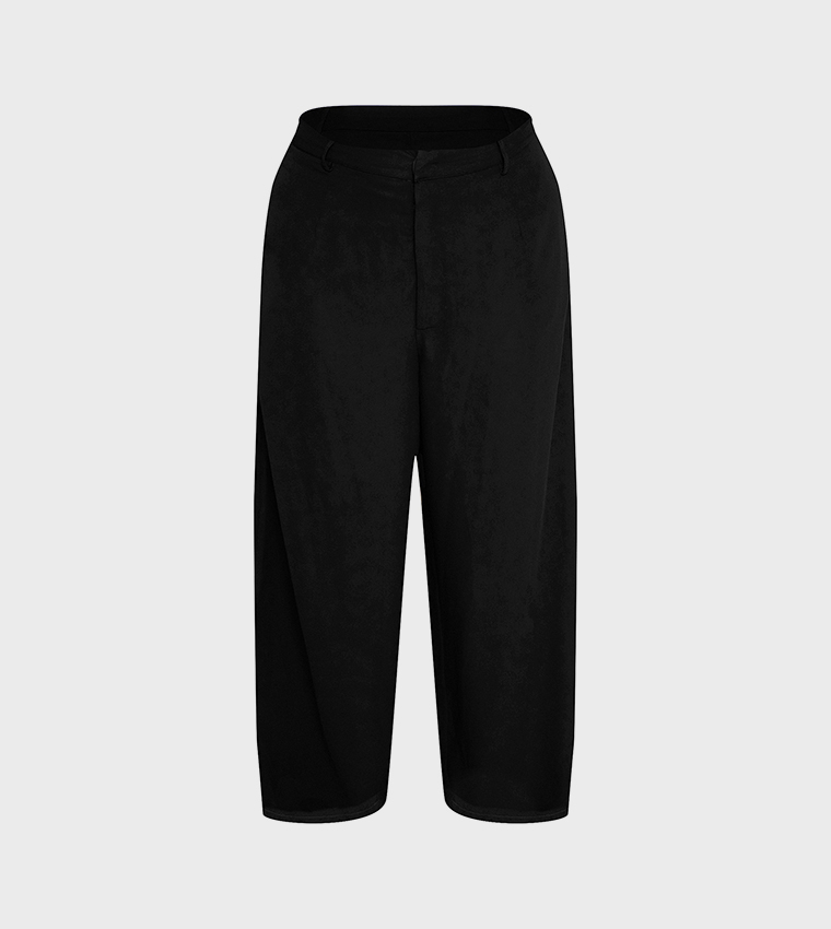 Curve Chiffon High Waist Wide Leg Trousers