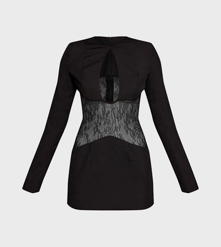 Lace Cut-Out Detail Mini Dress