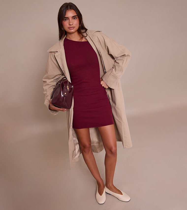 Super Soft Asymmetric Long Sleeves Bodycon Mini Dress