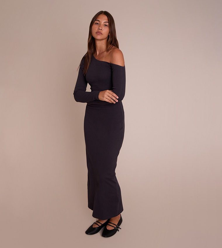 فستان ماكسي مرن كم طويل 