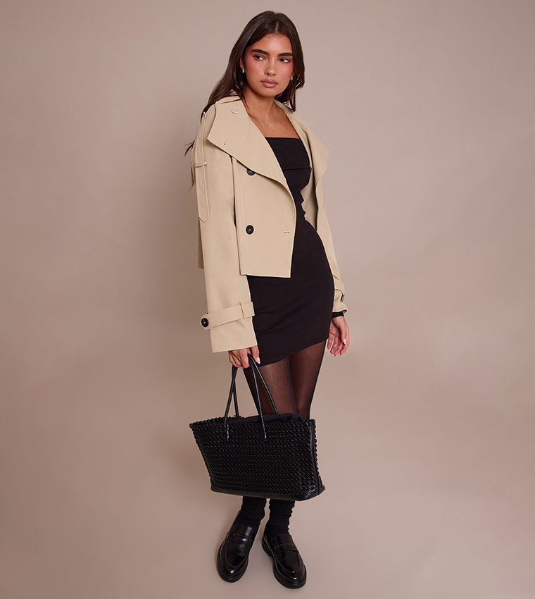 Ribbed Fold Over Bardot Long Sleeves Bodycon Mini Dress