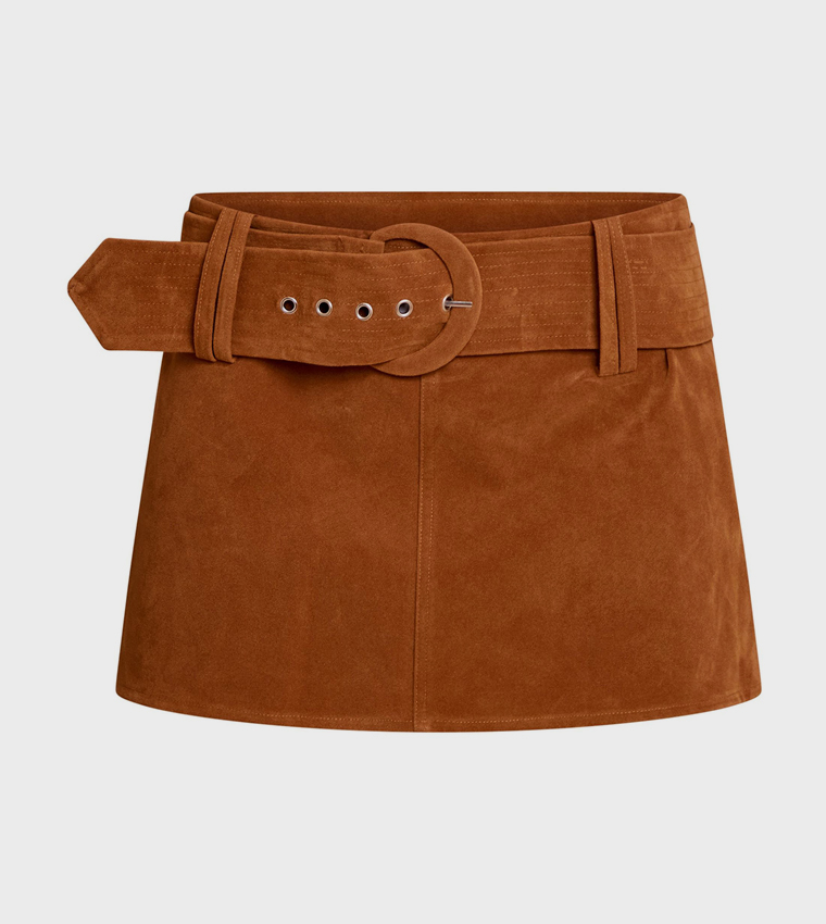 تنورة ميني شامواه بحزام