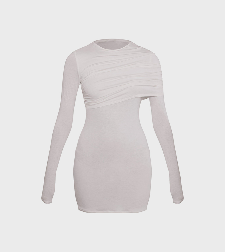 فستان ميني ضيق جيرسيه كم طويل 