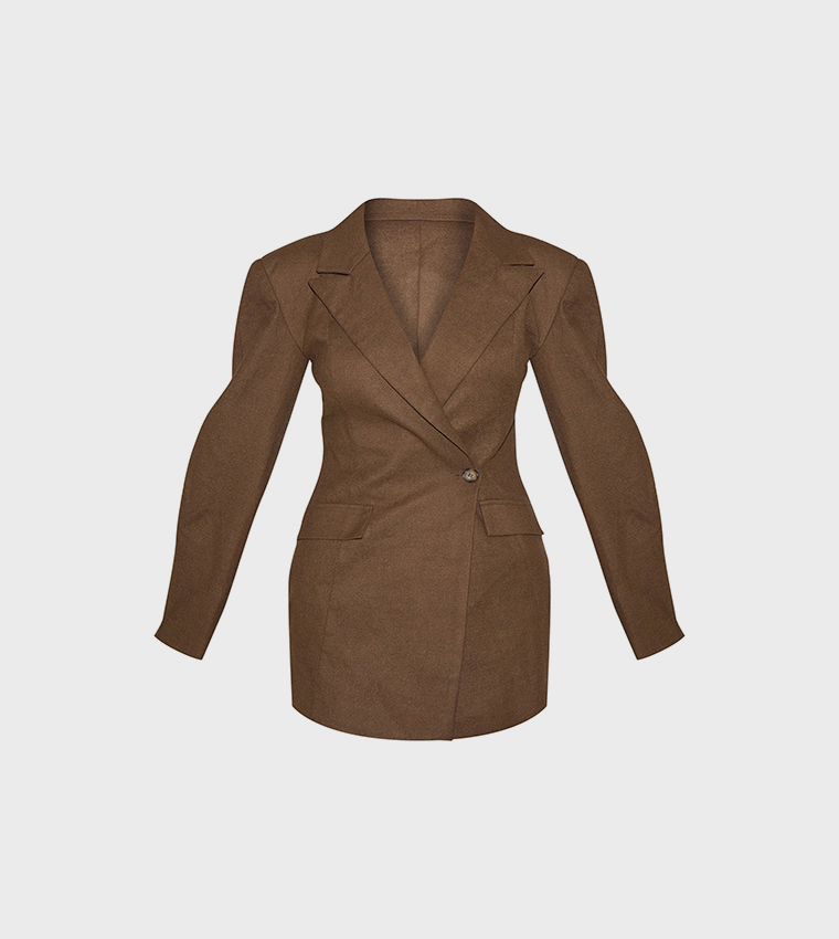 Wool Look Structured Mini Blazer Dress