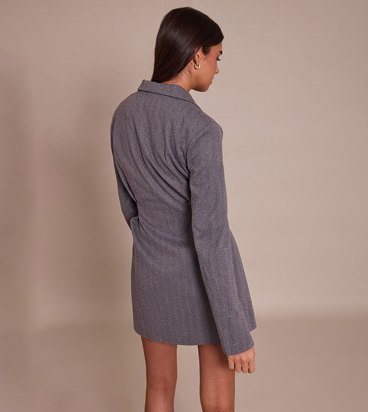 فستان جاكيت ميني شبه صوف 