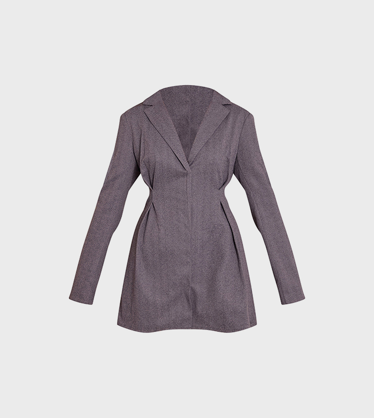 فستان جاكيت ميني شبه صوف 