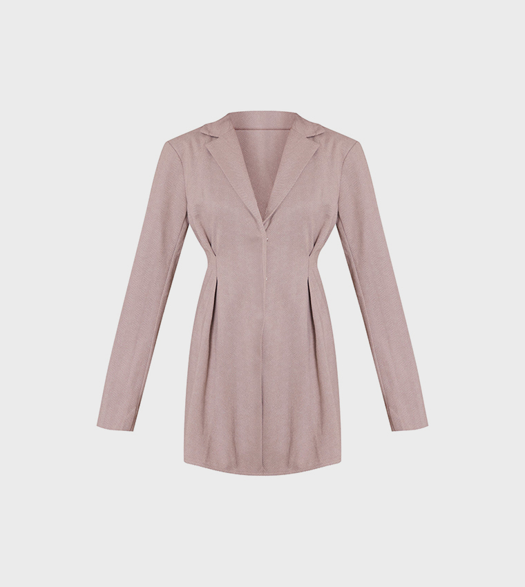Wool Look Tailored Mini Blazer Dress