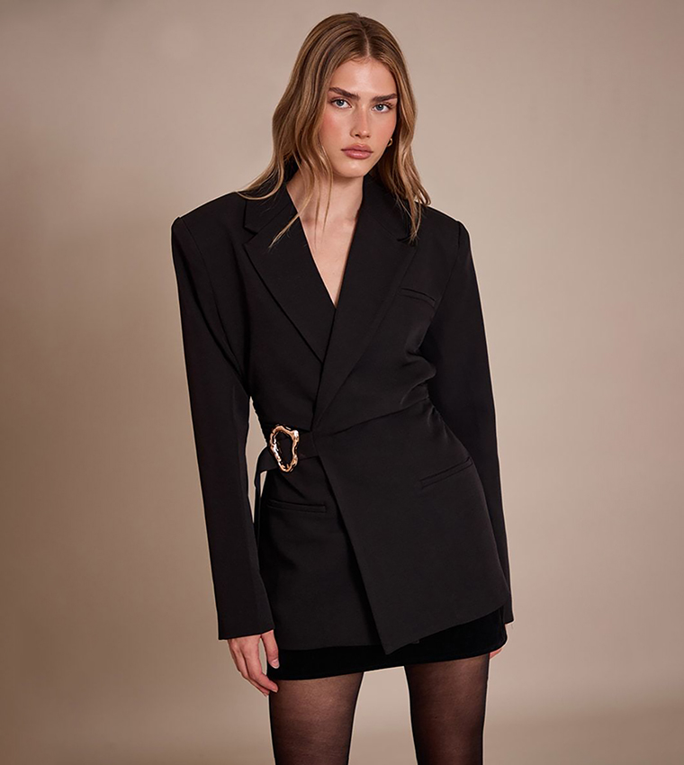 Belted Trim Detail Blazer