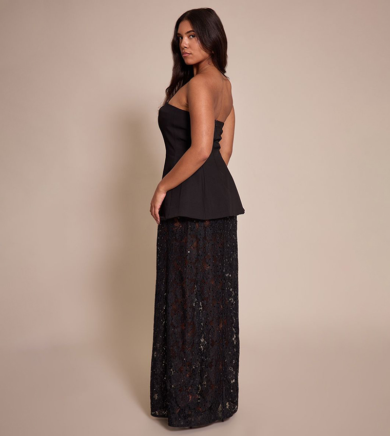 Shape Strapless Lace Insert Maxi Dress