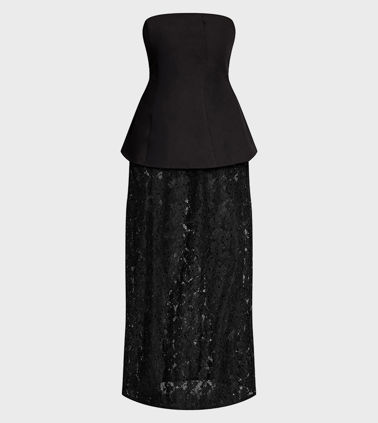 Shape Strapless Lace Insert Maxi Dress