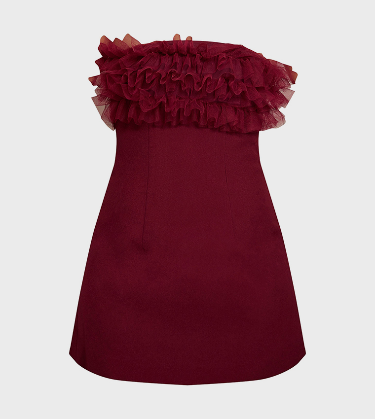 فستان ميني شيفت سترابلس بكشكشة