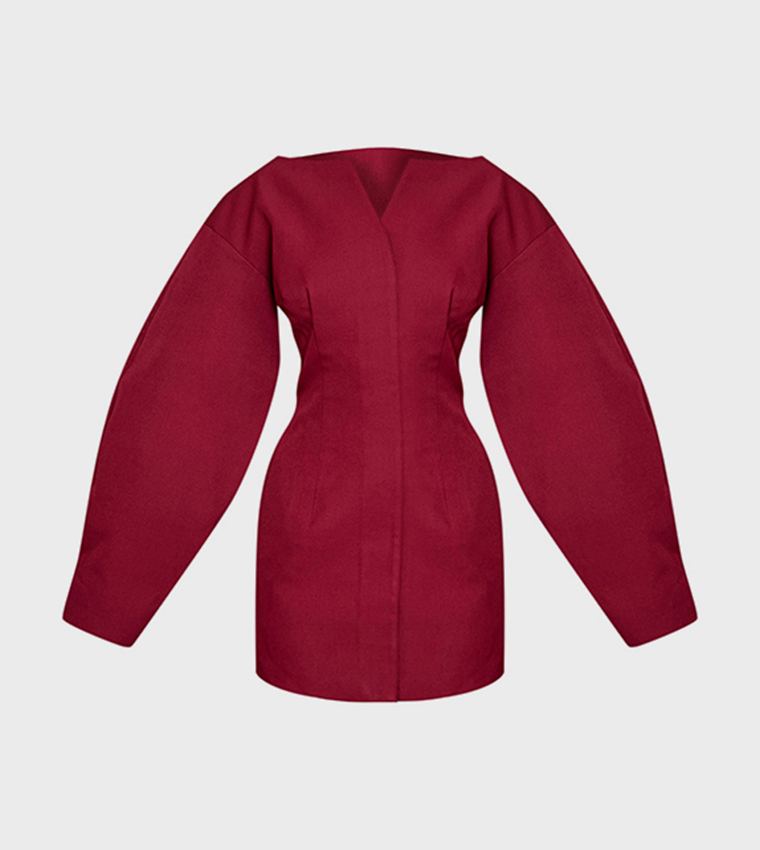 فستان ميني بليزر بخصر مزموم 