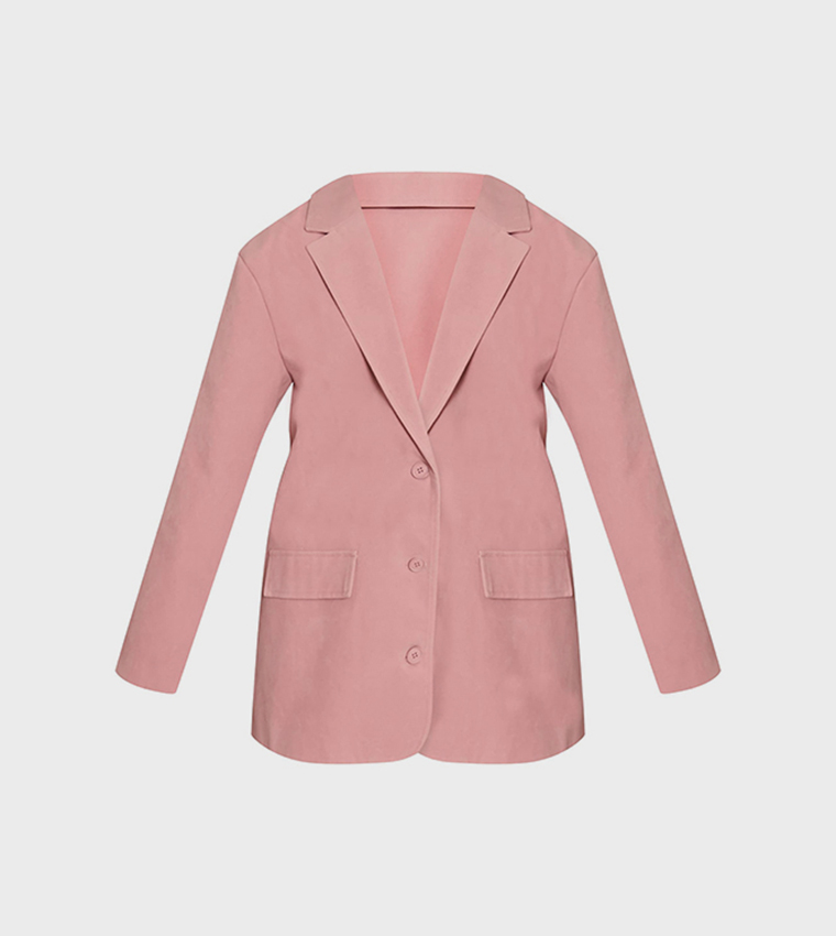 Faux Suede Structured Mini Blazer Dress