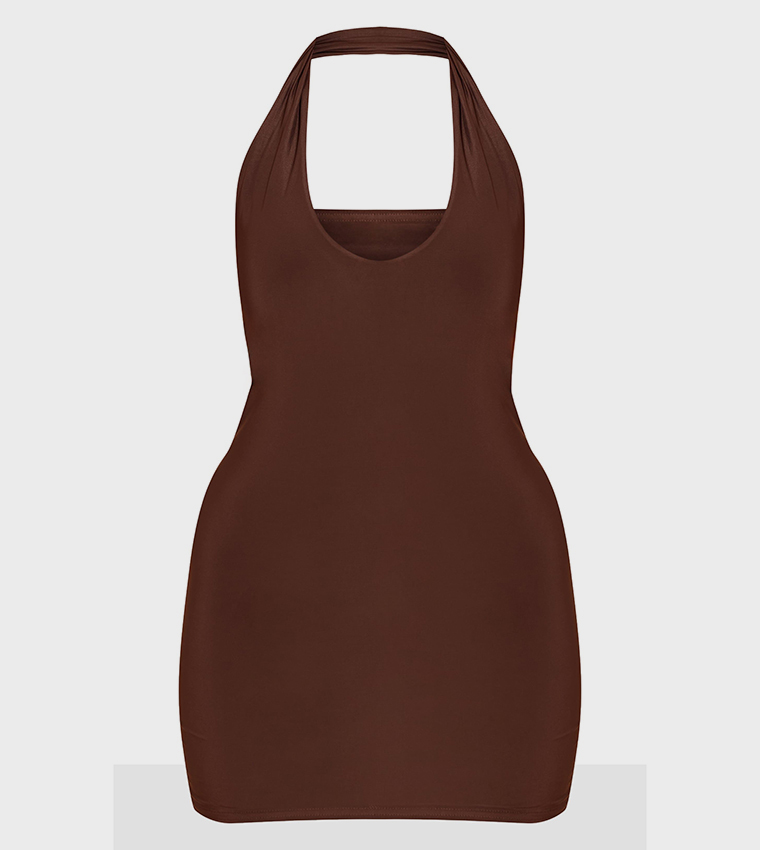 Shape Slinky Halterneck Mini Dress