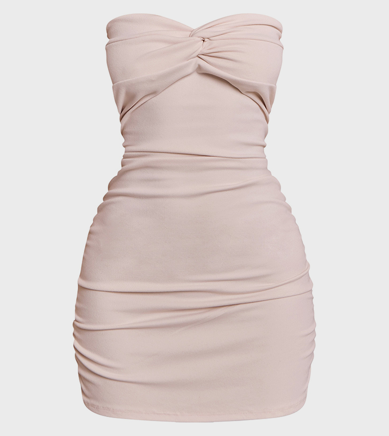 Petite Super Soft Bardot Twist Detail Mini Dress