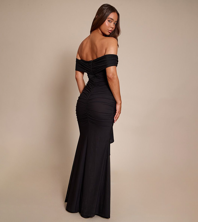 plus size off the shoulder bridesmaid dress Off The Shoulder Chiffon Plus Size Long Bridesmaid Dresses main image 1