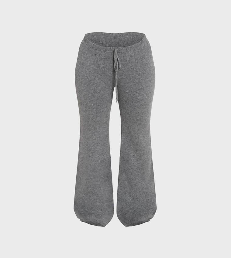 بنطلون واسع محبوك بربطة 