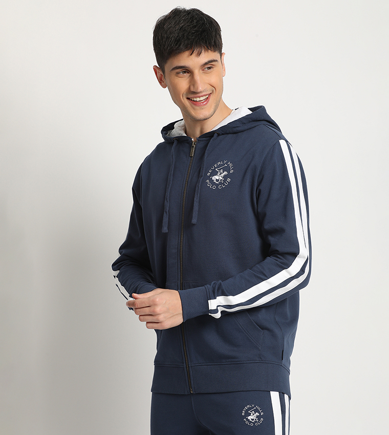 Logo Embroidered Hooded Jacket
