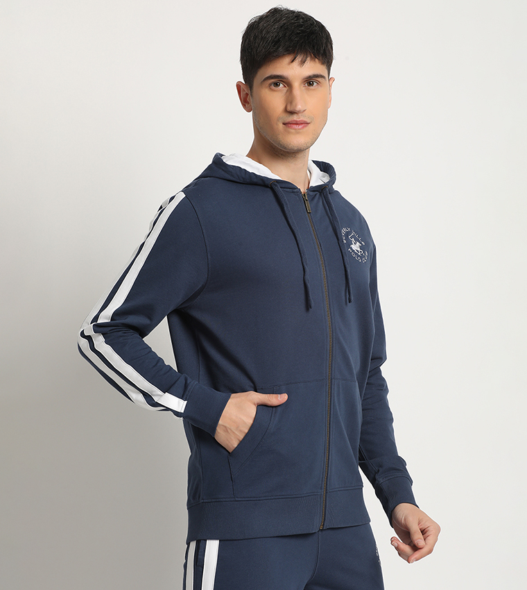 Logo Embroidered Hooded Jacket