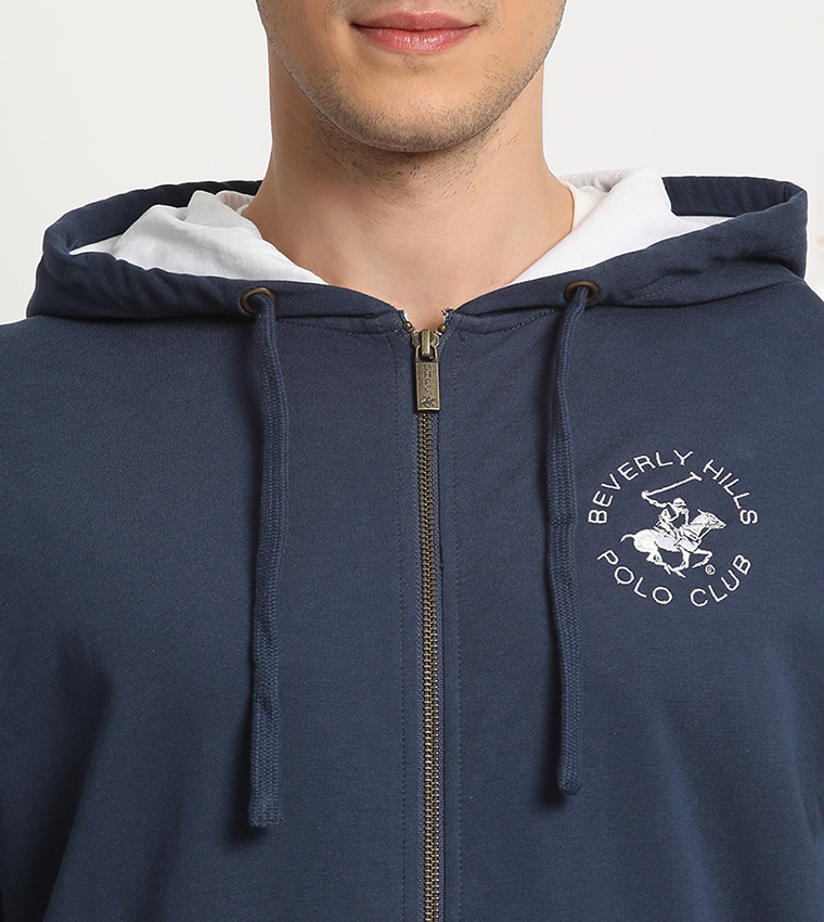 Logo Embroidered Hooded Jacket