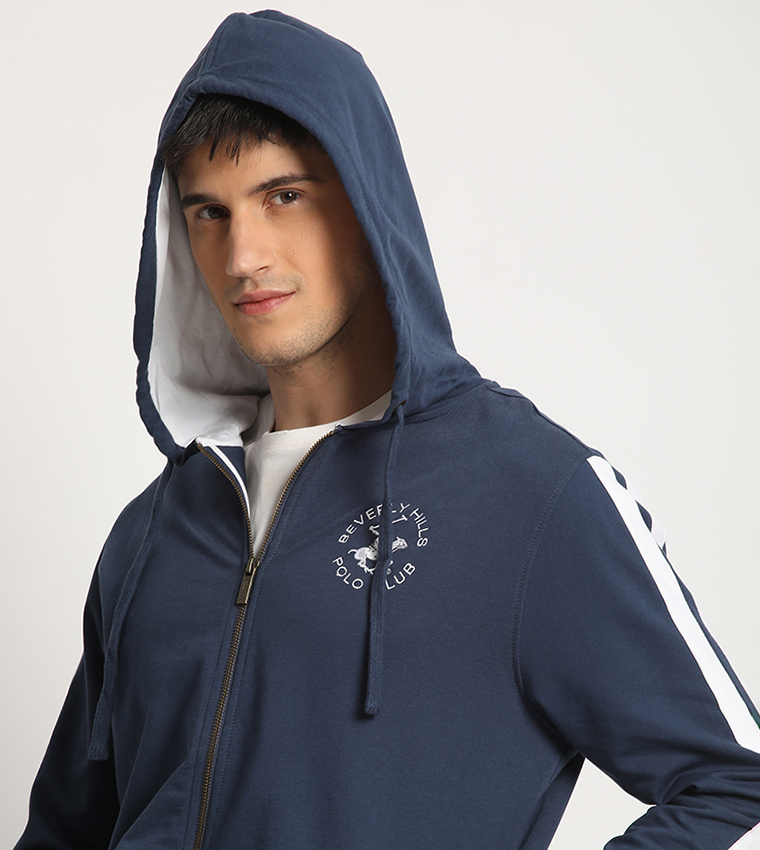 Logo Embroidered Hooded Jacket