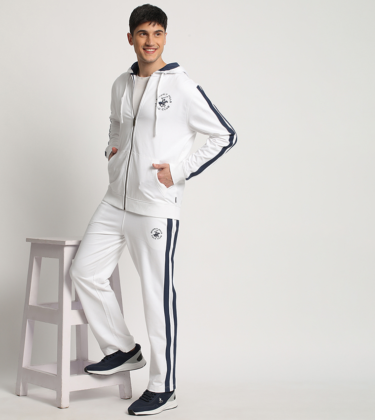 Logo Embroidered Zippered Hoodie Jacket