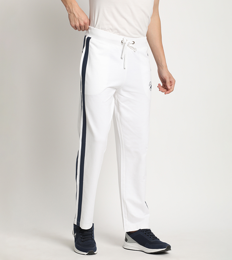 Logo Embroidered Drawstring Waist Track Pants