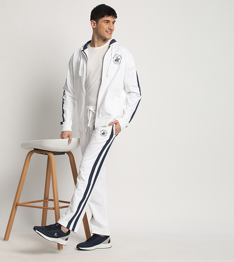 Logo Embroidered Drawstring Waist Track Pants