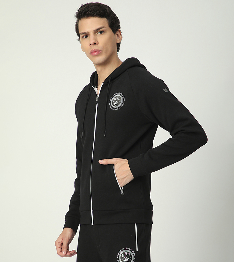Logo Printed Long Sleeves Hooded Jacket