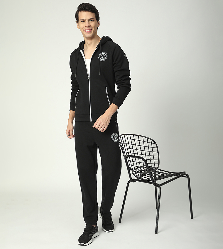 Logo Printed Long Sleeves Hooded Jacket